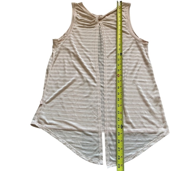 Lululemon meet halfway tank striped Sz 6-8 tie back light pink - Picture 9 of 10